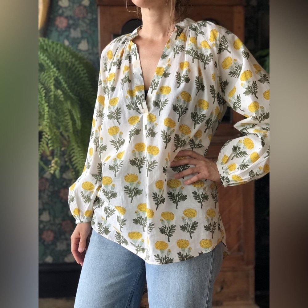 Aish Salina oversized floral vneck top